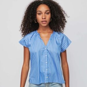 NWT Nation Blouse Blue & White Striped